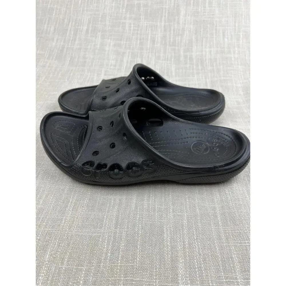 Stylish‎ Black Crocs Slide Sandals M9 W11
